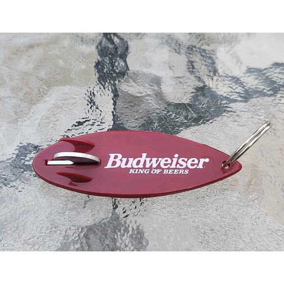 VTG 90'S BUDWEISER BEER BOTTLE OPENER KEY CHAIN SURFBOARD BRAND NEW! GIFT MAN - Picture 1 of 4